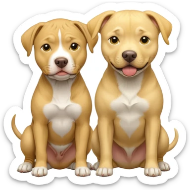 Grey pit bull with yellow lab sticker