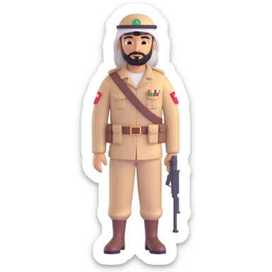 Arab soldier full length sticker