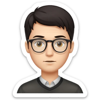 young man with glasses and slick hair sticker