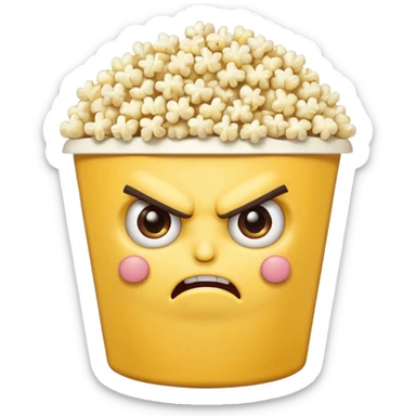 popcorn , with angry face demon sticker