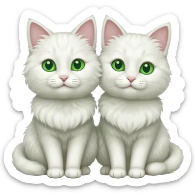 two white cats sticker