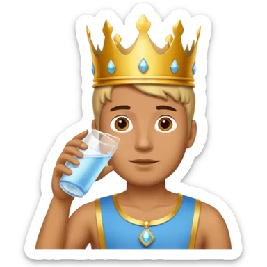 One man surved Drinking water queen sticker