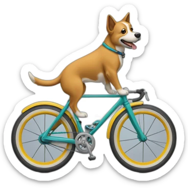 Chien qui fait du velo sticker