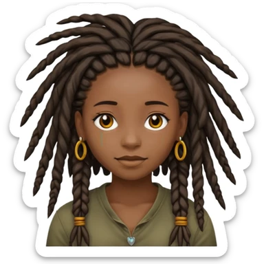 Girl with dreads sticker