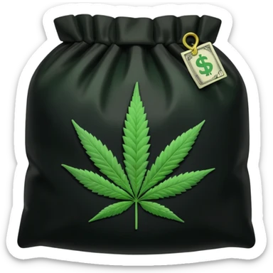 Weed pound baggie with the name Dolla Den and a logo sticker