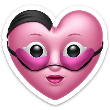 Pink satin heart with sleep mask sticker