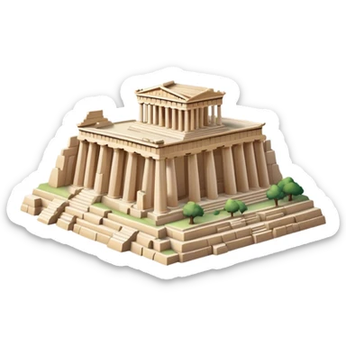 Cinematic Realistic Acropolis Landmark Emoji, showcasing ancient ruins set against a clear sky rendered with intricate detail and timeless lighting. sticker