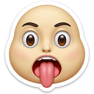 nervously sticking out tongue emoji sticker