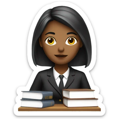 Girl lawyer working in a computer sticker