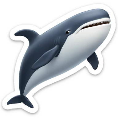 a jump whale with smile sticker