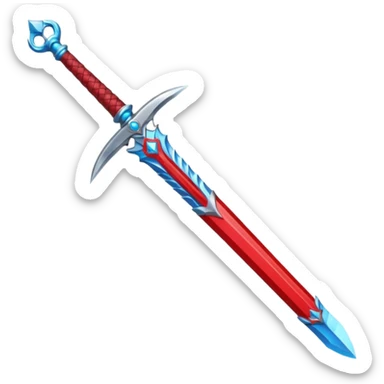 red Piercer — white broad blade + azure grip, Royal Sword. sticker