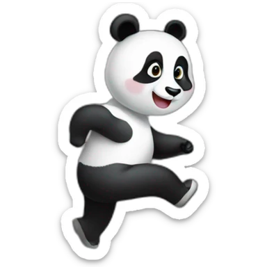 panda girl is running up the stairs sticker