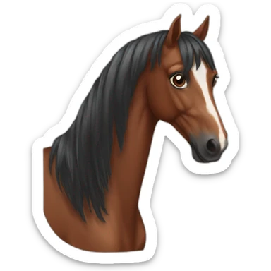 Bay horse sticker
