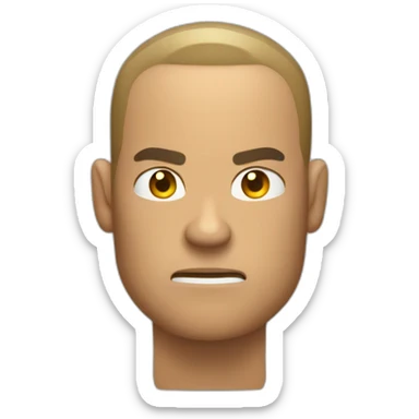Angry muscular tan guy with buzz cut rafting sticker