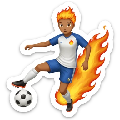 Playing soccer that’s on fire  sticker