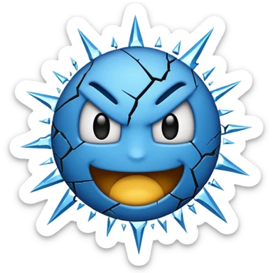 Emoji for Big damage, at guild bosses,  iconic, with blue and black theme sticker