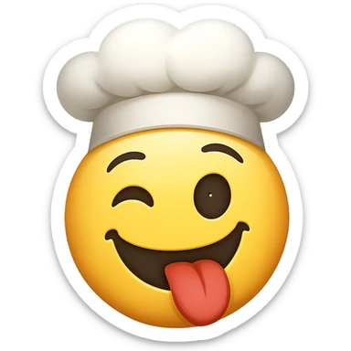 funny emoji with chef hat, remove background sticker