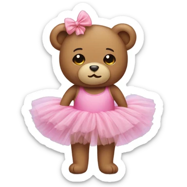 Teddy bear in a tutu sticker