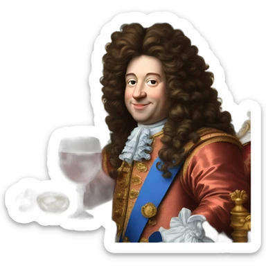 Louis XIV drinking soda sticker
