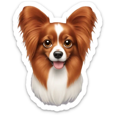 Red haired papillon sticker