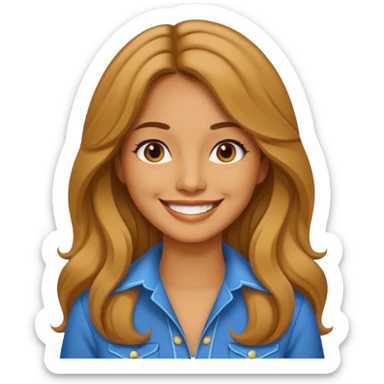 Retro 70s woman face sticker