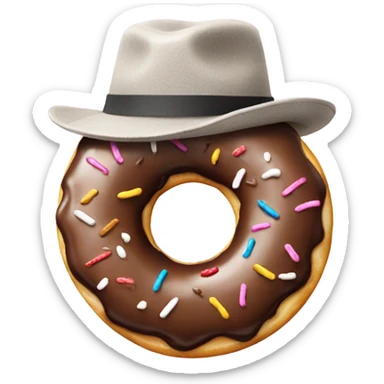 Donut wearing a hat sticker