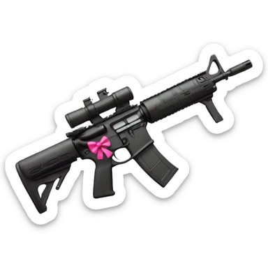 AR 15 with pink bow sticker
