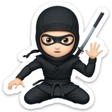 Ninja posando para una foto sticker