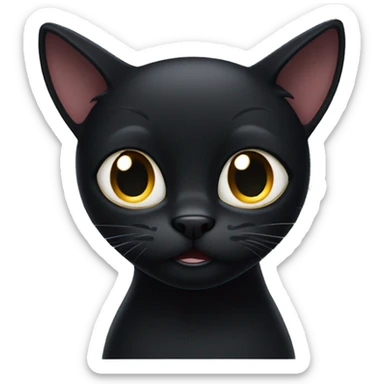 Scared black cat with an arched back sticker