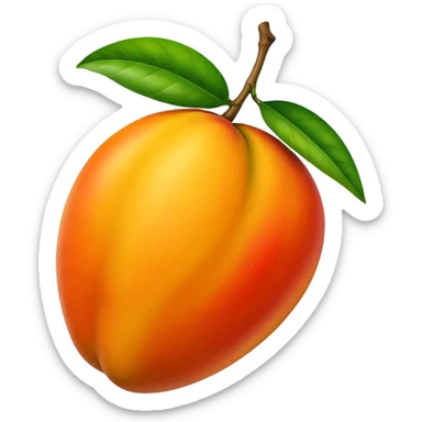 A mango with two leaves sticker