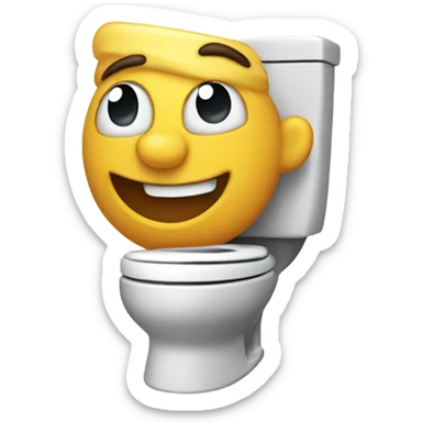 A toilet with a man popping out name skibidi sticker