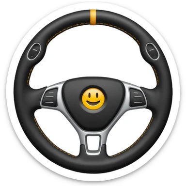 car steering wheel with no emoji sticker