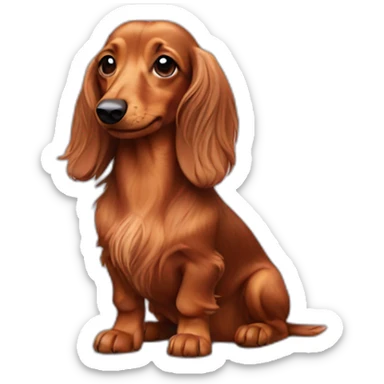 Long haired dachshund sticker