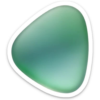 a single piece of green and teal sea glass with smooth but sharp edges sticker