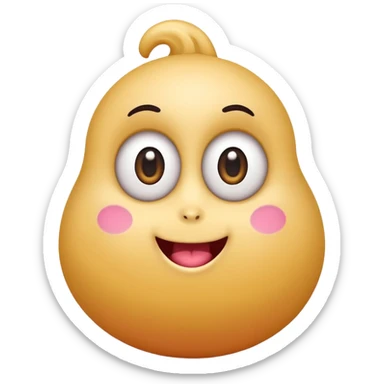 whimsical playful creature named Womplepop with round bouncy body big expressive eyes quirky smile fun colorful emoji style sticker