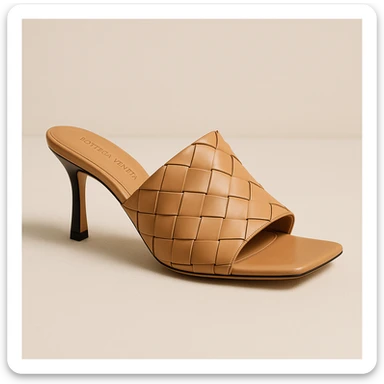 Bottega Veneta shoes, signature woven leather design, elegant and modern, simple background sticker