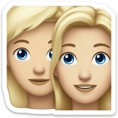 blue eyes and blonde hair woman with a brunette male with blue eyes sticker