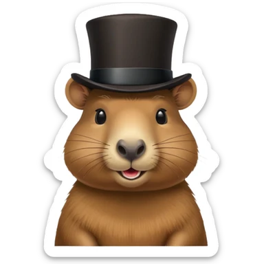 Capybara with a top hat and sunglasses sticker