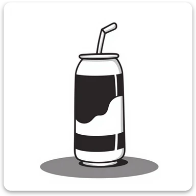 a soda can, hand-drawn doodle style sticker