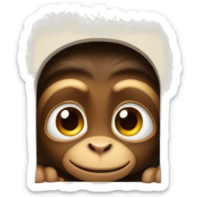 A cute monkey peeping inside a room sticker