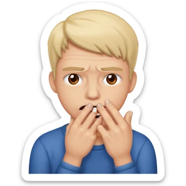 Person bitting nails  sticker