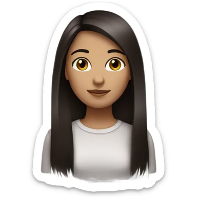 Dark Brunette with straight hair and brown eyes sticker