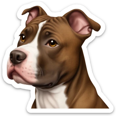 Dog pit bull brown brindle brown sticker