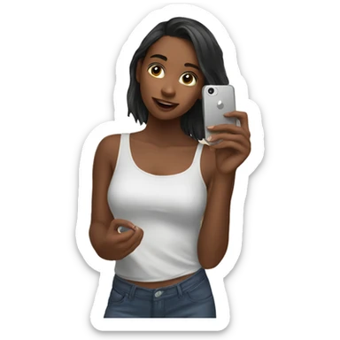 girls taking a selfie indoors sticker