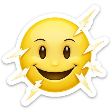 Smiley foudroyé orage sticker
