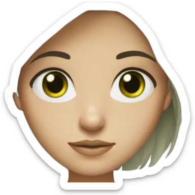 Darkhair green eyes girl sticker