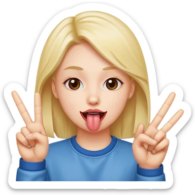 Fait un mélange des deux emojis suivant : 😝✌️ sticker