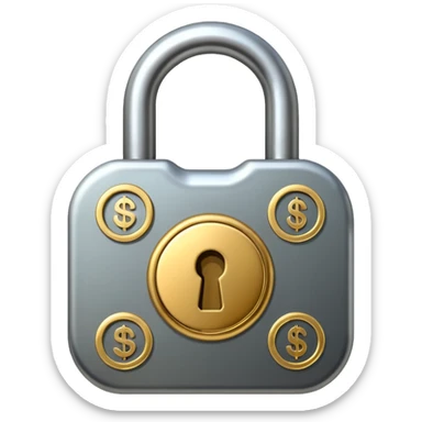 Lock with money symbol sticker