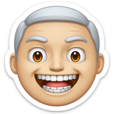 grimacing emoji with silver teeth sticker