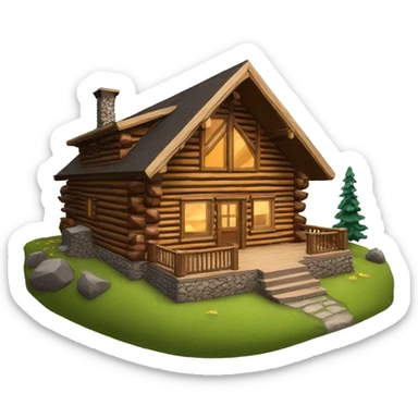 log home in the mountains sticker